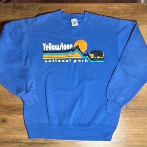 Vintage Blue Yellowstone National Park Sweater